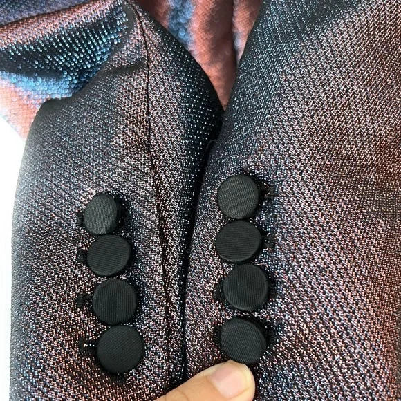 VERONICA BEARD Ashburn Metallic Blazer/Pants Full Suit Set Sz 6 - Picture 8 of 13